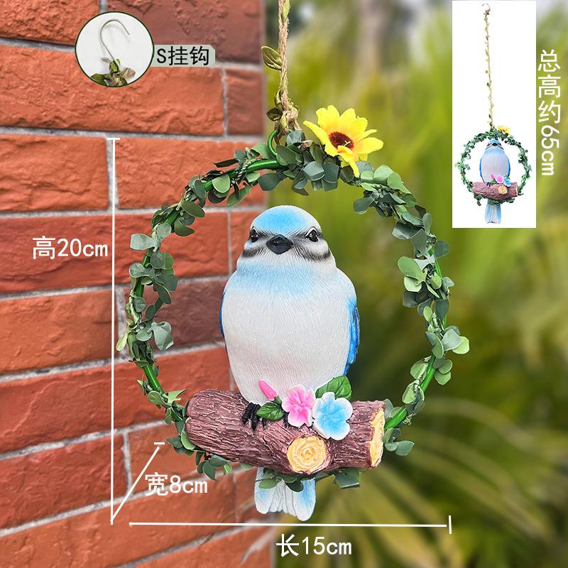 

Imitation Tits and Hummingbirds Hanging Pieces Garden Courtyard Home Furnishing Homestay Landscape Decoration Tree Pendant синій