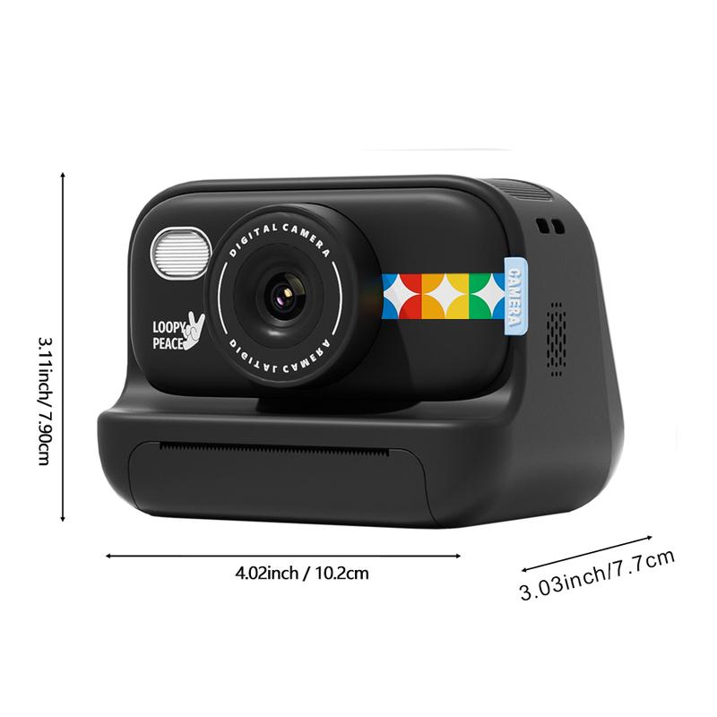 Barevný instantní fotoaparát pro děti, Vánoční dárky k narozeninám pro dívky a chlapce, HD digitální videokamery, termopapír bez inkoustu
