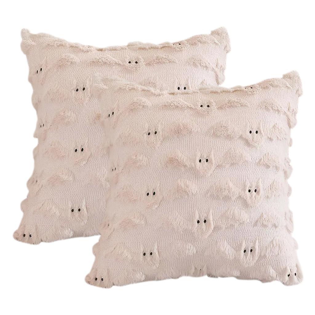 Soft Plush Pillowcase Halloween Bat Pattern Cushion Cover Living Room Sofa Bed Throw Pillow Cases Halloween Decorative 45X45cm