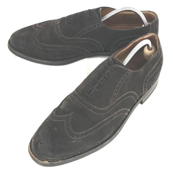 

BENSON SHOES suede Goodyear wingtip brogues men 29.5 dark brown dress shoes