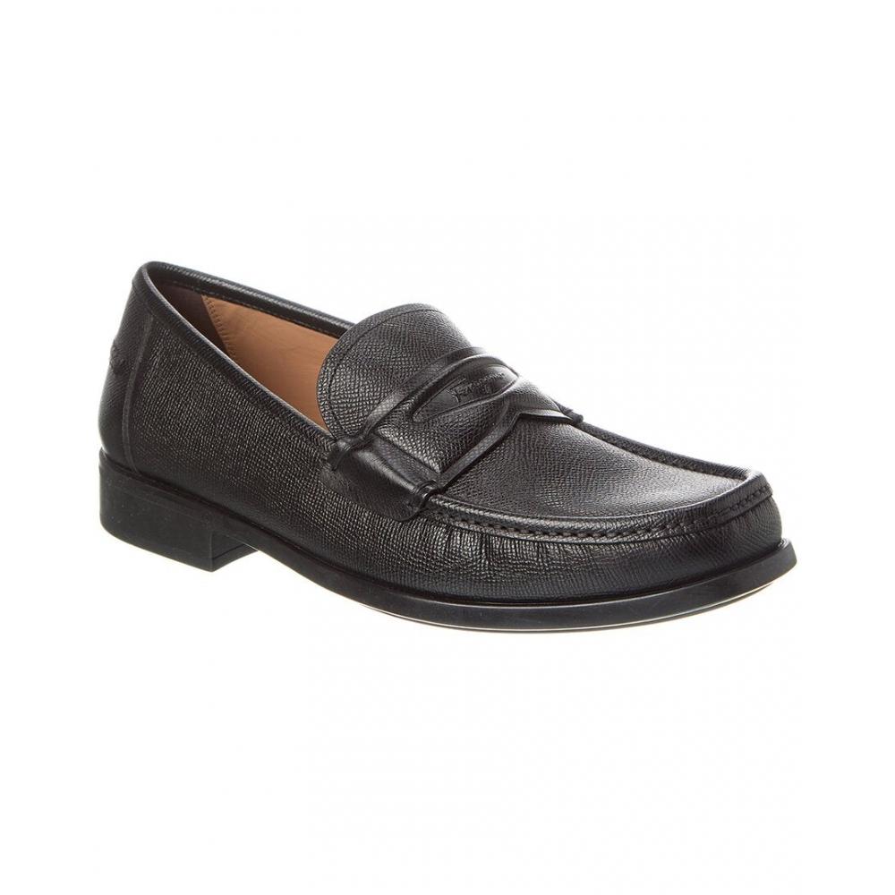 

Salvatore Ferragamo Ferragamo Lanzarote Leather Loafer Black US 8/Extra Wide