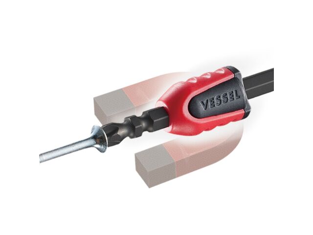 Vessel Magnet Driver Bit NMCS16215 for Impact Driver (+) 2x150mm w/Screw Catcher