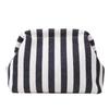 Trendy Color Block Stripe Makeup & Coin Storage Clutch for Women