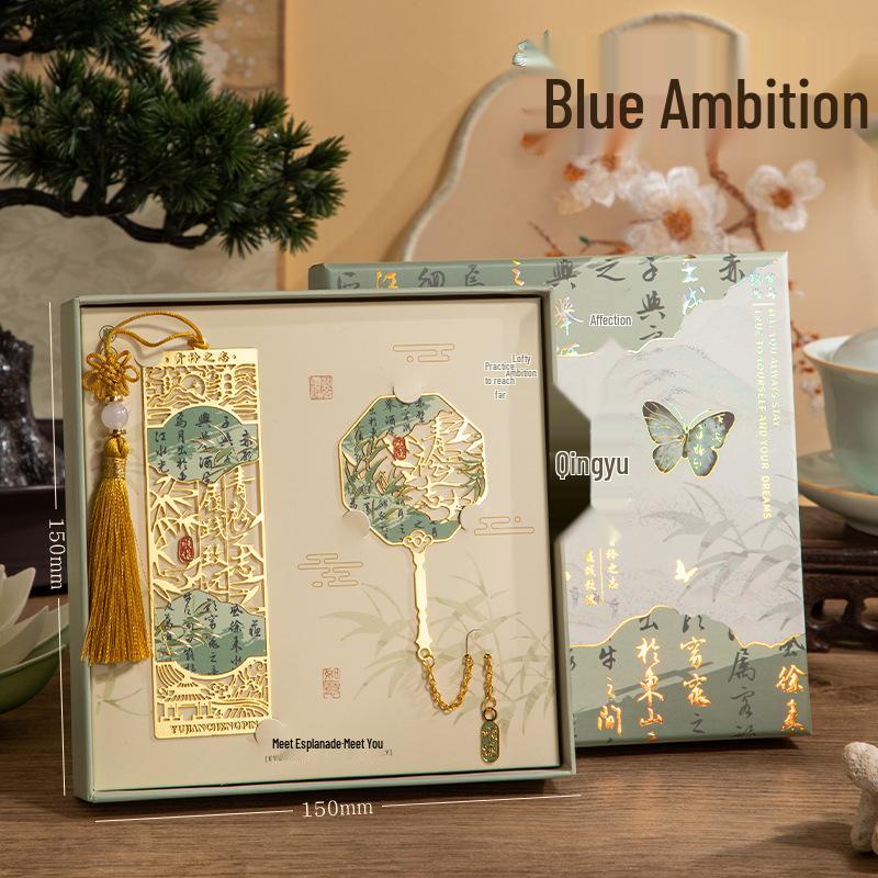 Koi Bookmark Gift Box: Custom Brass Metal Chinese Style for Graduation