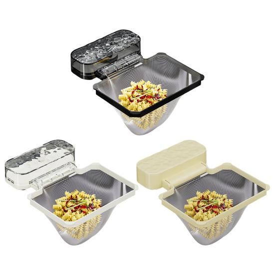 Disposable Sink Filter Rack with 100 Filter Mesh Bags Water Wave Texture Waste Rack Suction Cup Sink Strainer Rack Sink Filter Holder