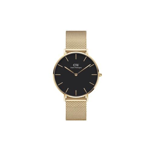 [Official Shop/2-Year Warranty/Authentic Import] Daniel Wellington DW Watch for Men and Women, Petite Evergold YG Black, 36mm, Stylish Watch with Mesh