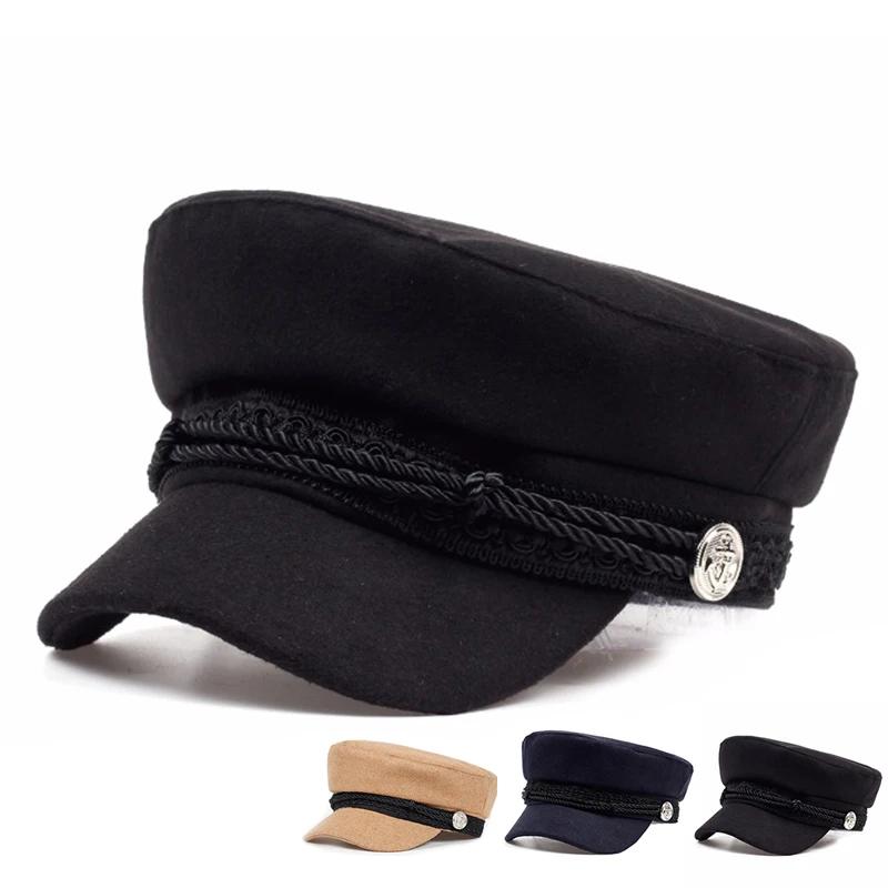 Freedom Outdoors Men's Black Unisex Lace Style With Buckle Military Hats Flat Top Baseball Caps For Wo Outdoor Sports Cadet Sunscreen Hat