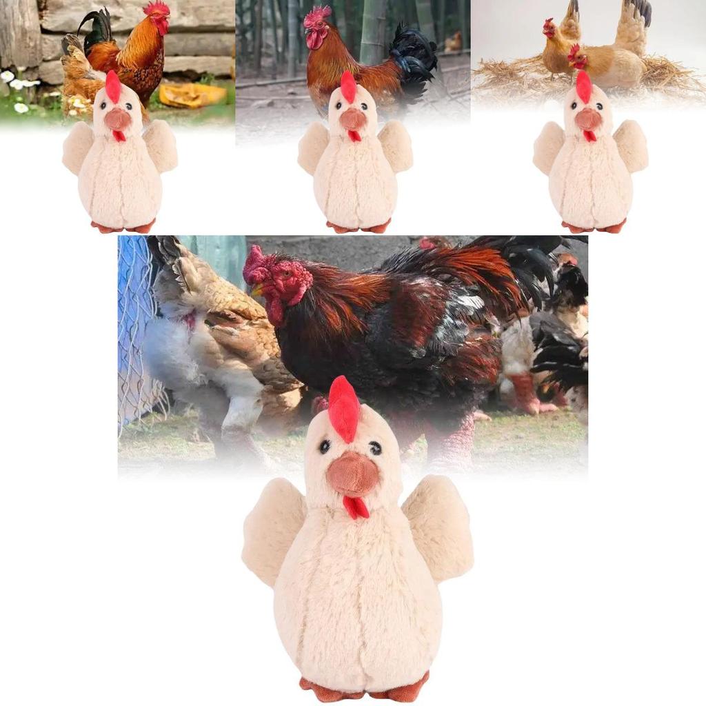 Adorable Brown Plush Chicken Toy Extremely Soft Cute Stuffed Animal For Kids