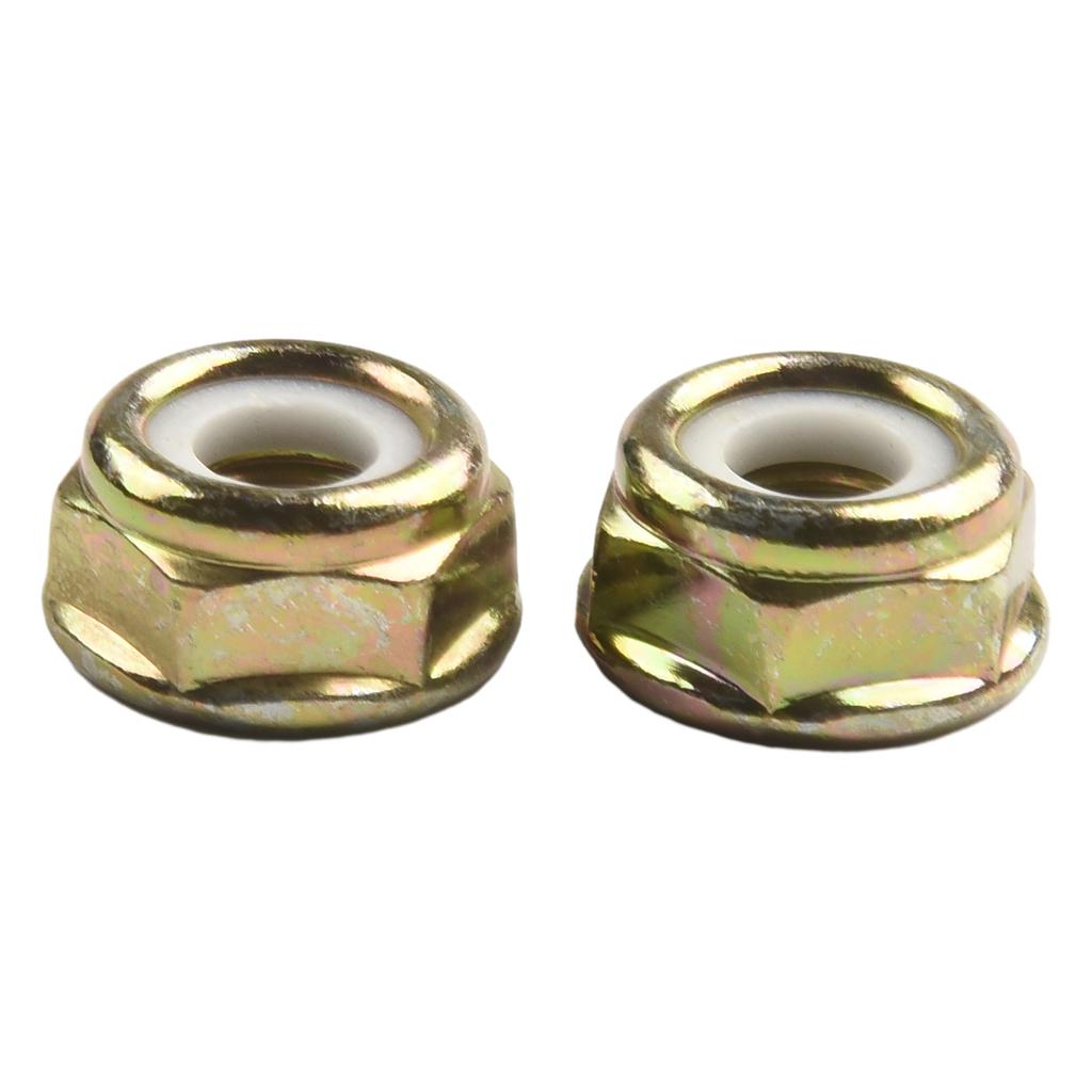 Lawn Mower Accessory Nut Left Hand Thread M10×1.25 Metal 2 Pcs For Lawn Trimmer Brand New Excellent Service Life