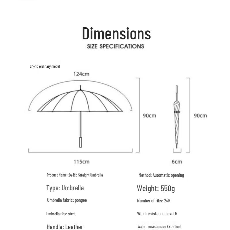 Qiao Xiuyuan 24-Rib Automatic Business Umbrella