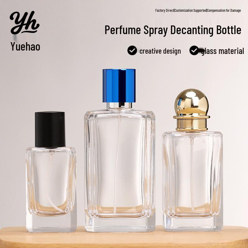 Bayonet Square Glass Perfume Bottle - Empty Decanting & Cosmetic Spray Packaging