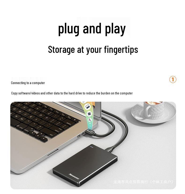 1TB & 2TB High-Speed Mobile Hard Drive with Encryption for PC and Phone.