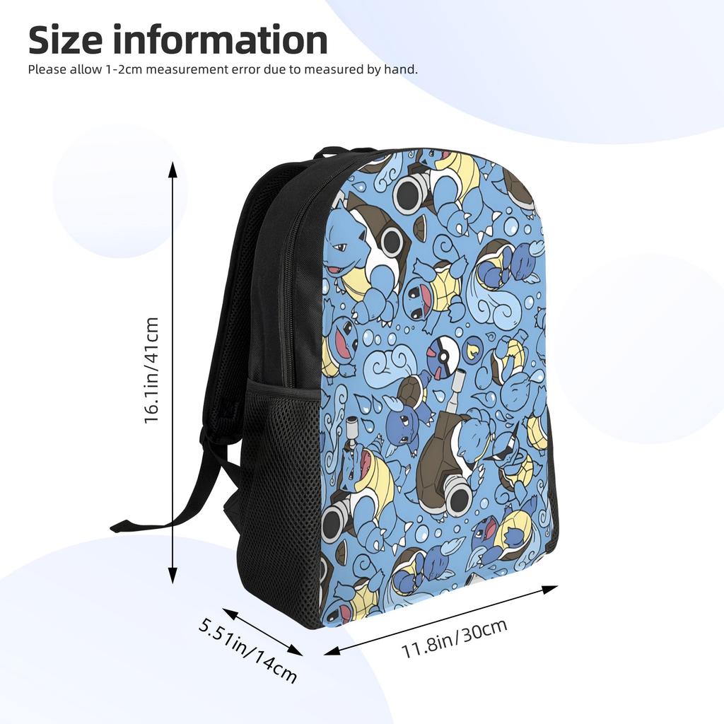 S-Squirtles Backpacks for Women Men Water Resistant College School Manga Bag Printing Bookbags
