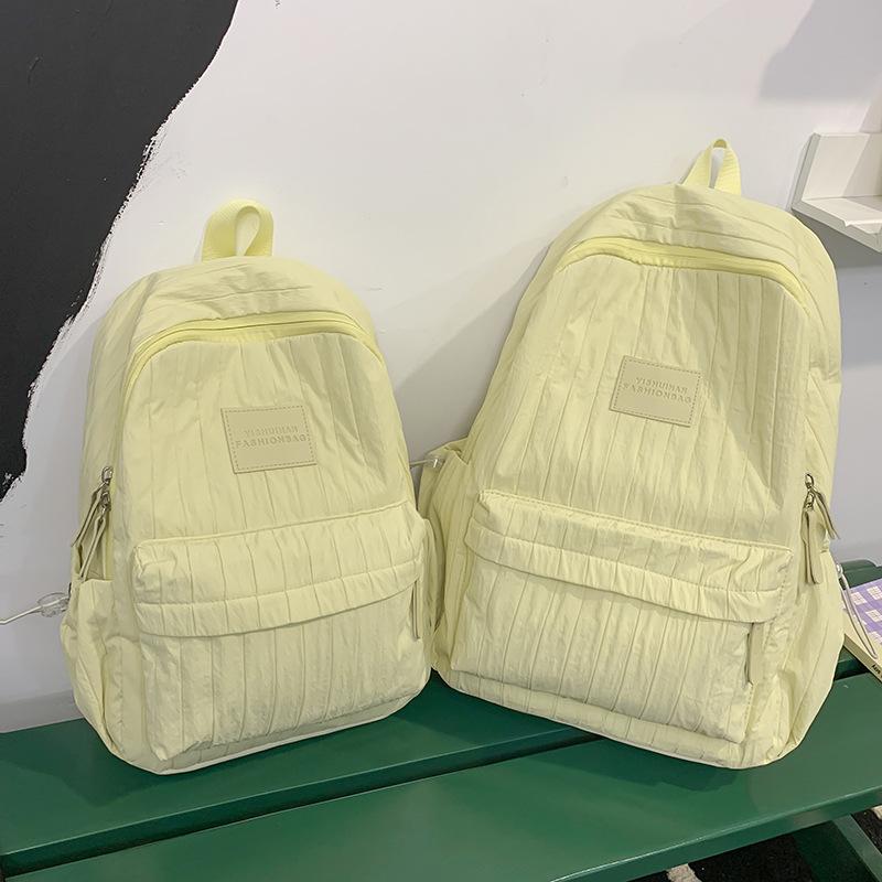 Schoolbag Solid Color Backpack 1011 New Junior High School Girls High School College Students School Bag Women Travel Lightweight Small Backpack