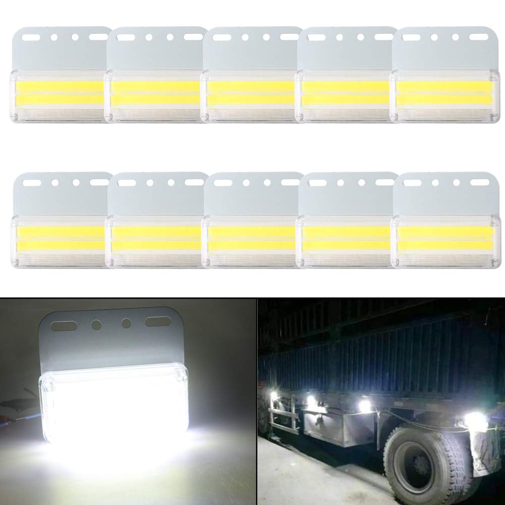 

YongMing 24V Waterproof LED Side Marker 42 COB for 10 Pieces Lamps, Downlights, White, Trucks, белый