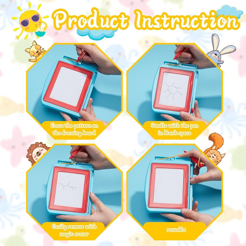 24 Pack Mini Magnetic Drawing Board for Kids, Small Erasable Sketch, Writing Pad Bulk Painting Toy Birthday Party Favor Christmas Gift Goodie Bags