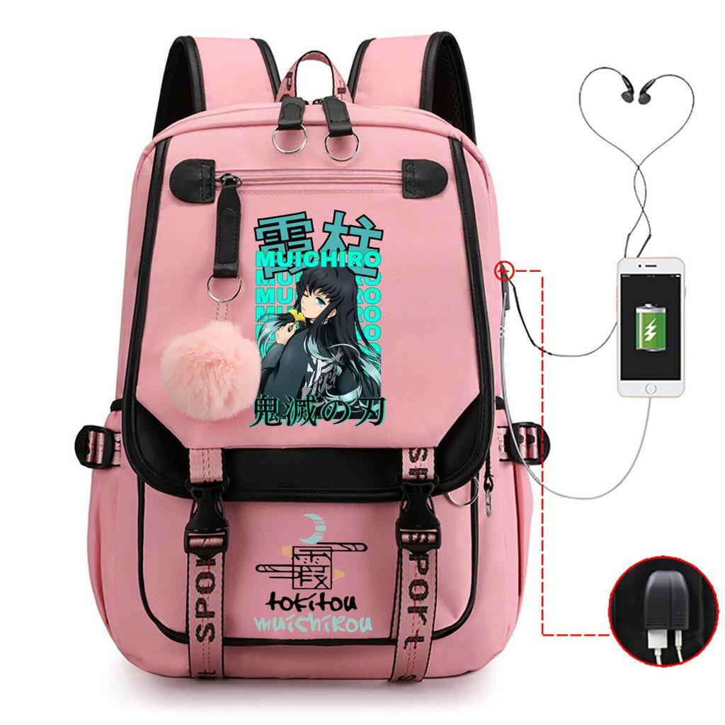 Anime Peripheral Backpack College Wind Junior High School Student High School Student with USB Multifunctional Student School Bag