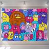 Nordischer Stil Niedliches Kleines Monster Cartoon Wandteppich Wandbehang für Kinderzimmer Studentenwohnheim Schlafzimmer Wohnzimmer Nachttischdekoration