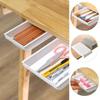 Under-Desk Storage Box With Drawer Punch Free Under Table Storage Drawer Makeup Brush Organizer Office Stationery Storage Box
