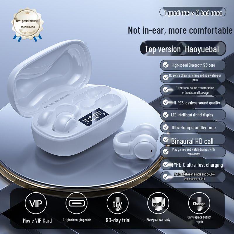 2025 Wireless Ear-Clip Bluetooth Headphones: Binaural, High-Value, Superb Sound, Extended Battery Life