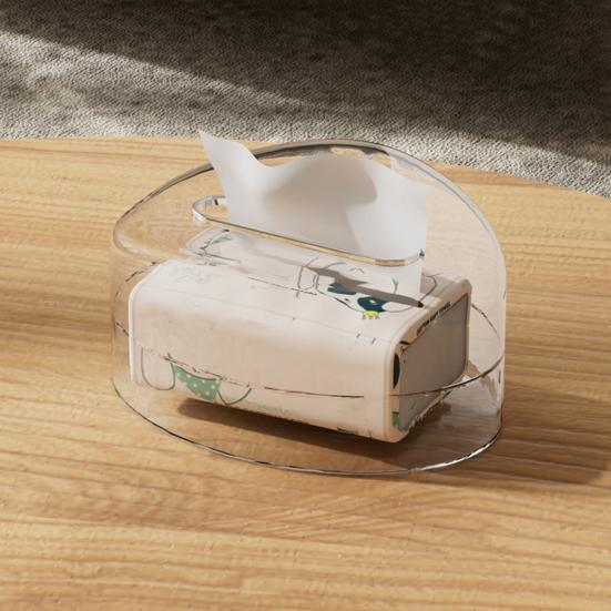 Yousheng Tissue Box Cover Rounded Corners Tissue Box Holder Spring Support Tissue Dispenser for Home Living Room Bedroom Office Use