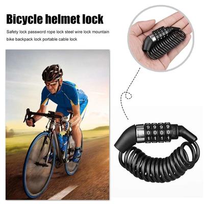 Motorcycle Electric Bicycle Helmet Anti Loss Lock, Anti-Theft Password Telescopic Lock, Fixed Portable Steel Cable Password Lock