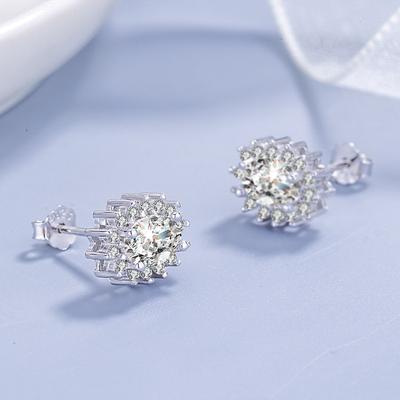 S925 Sterling Silber Zirkon Stud Ohrringe Oval Schneeflocke frauen Licht Luxus Ohrringe Alle-Passenden Ohrringe Schmuck