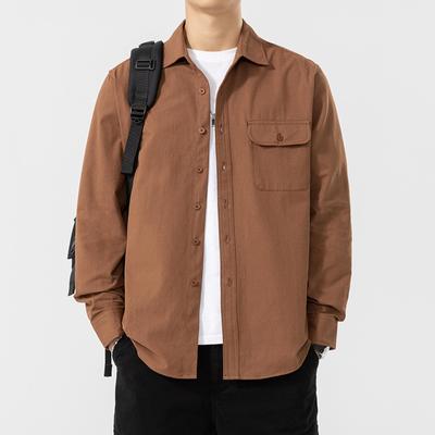 Frühling Neuer Trend Amerikanisches Schweres Baumwollhemd Lässige Jacke Herrenjacke