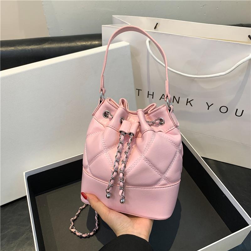 Car sewing bucket bag women's shoulder bag solid color mother bag large capacity  new fashion popular women's bag