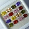 Natural Mixed Color Sapphire Loose Gemstone 15 Pcs 7x5 Mm Lot Oval Cut -W September Birthstone Gift