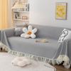 Sofabezug Handtuch mit Spitzenschürze 1/2/3/4/5 Sitzer Universal Sektionscouch Überwurf Möbel Schutz Modern