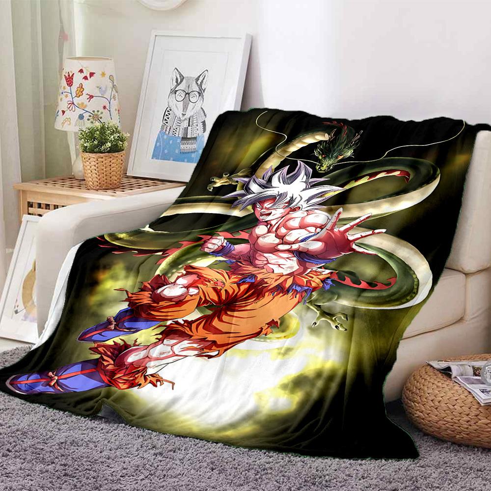 1pc Goku, Shenron Blanket Soft All Season Throw with Vibrant Design, Perfect for Home, Travel, and Gifts, Ideal for Naps and Camping