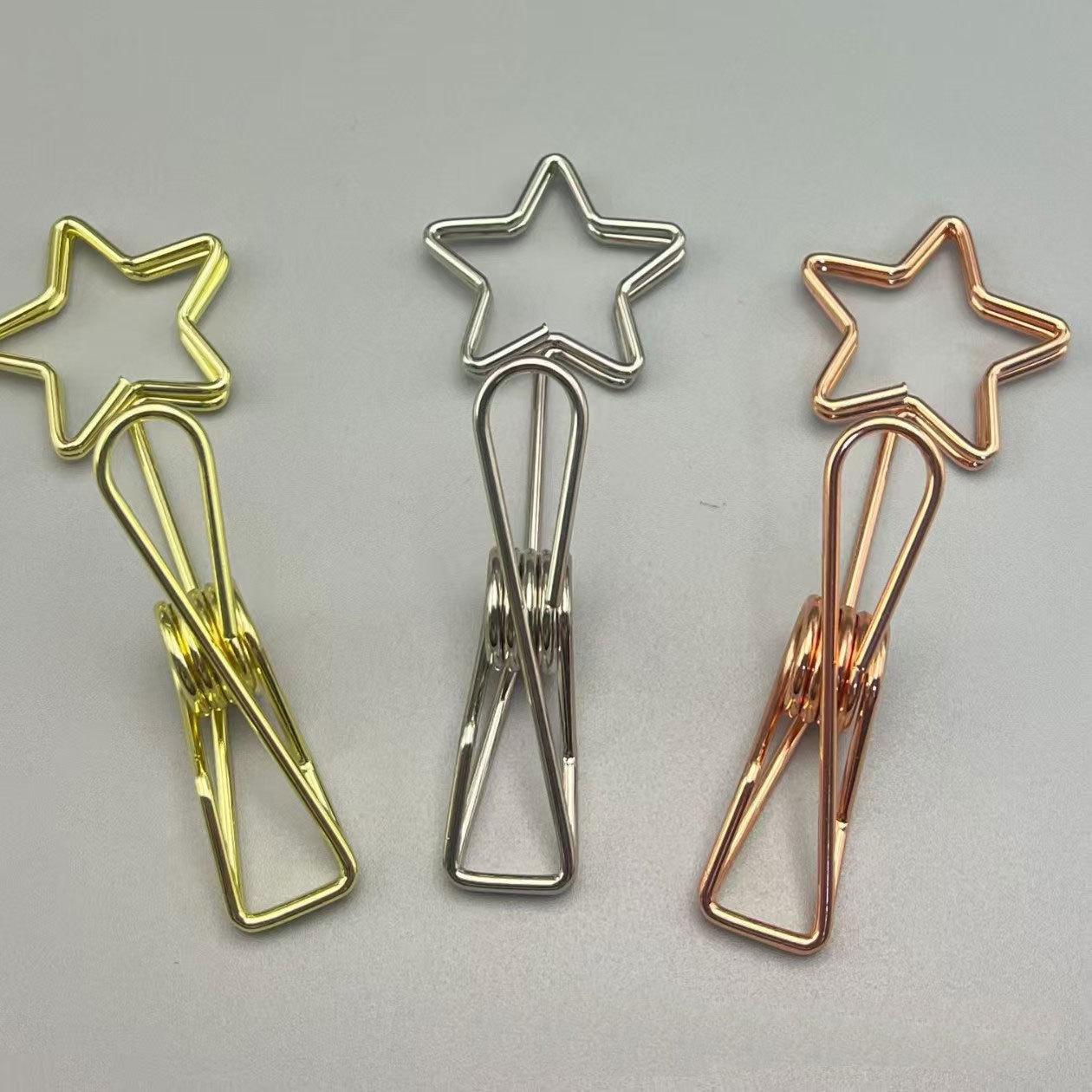 Cross-Border Price Tag Clips: Cute Star Card & Receipt Long-Tail Clips