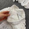 Nouveau 2026 Ensemble Jupe Femmes Tricot Plage Manches Courtes Dentelle Creux Sexy Col Rond Creux Style Été Hauts T-shirts Ample Basique