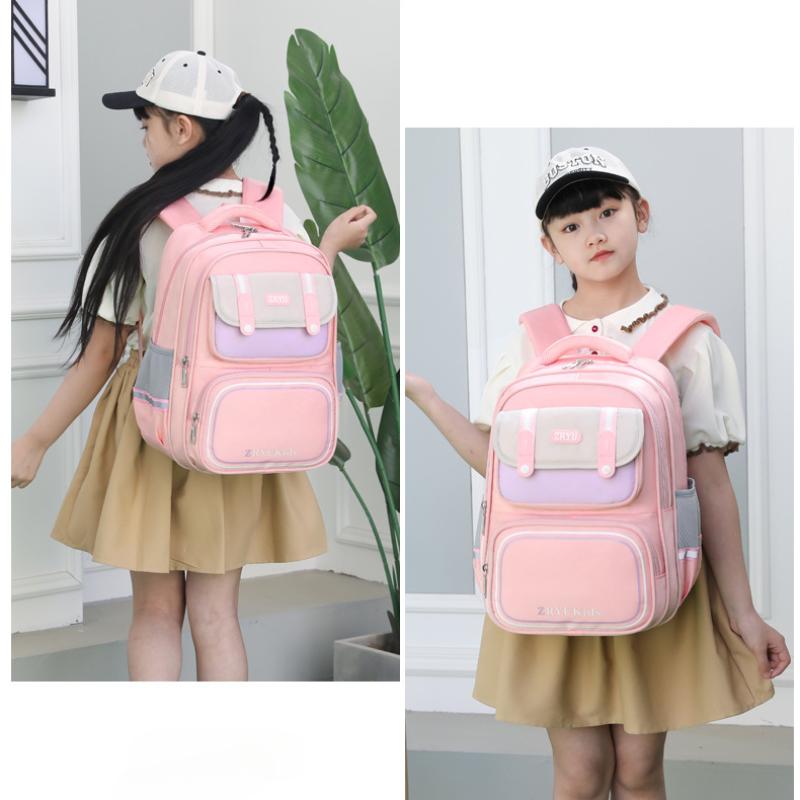 2025 New Children School Bags for Girls and Boys Fashion Macaron Spine Protection Book Bag Grades 3-6 Pupil Students Burden Reducing Teenager Backpack