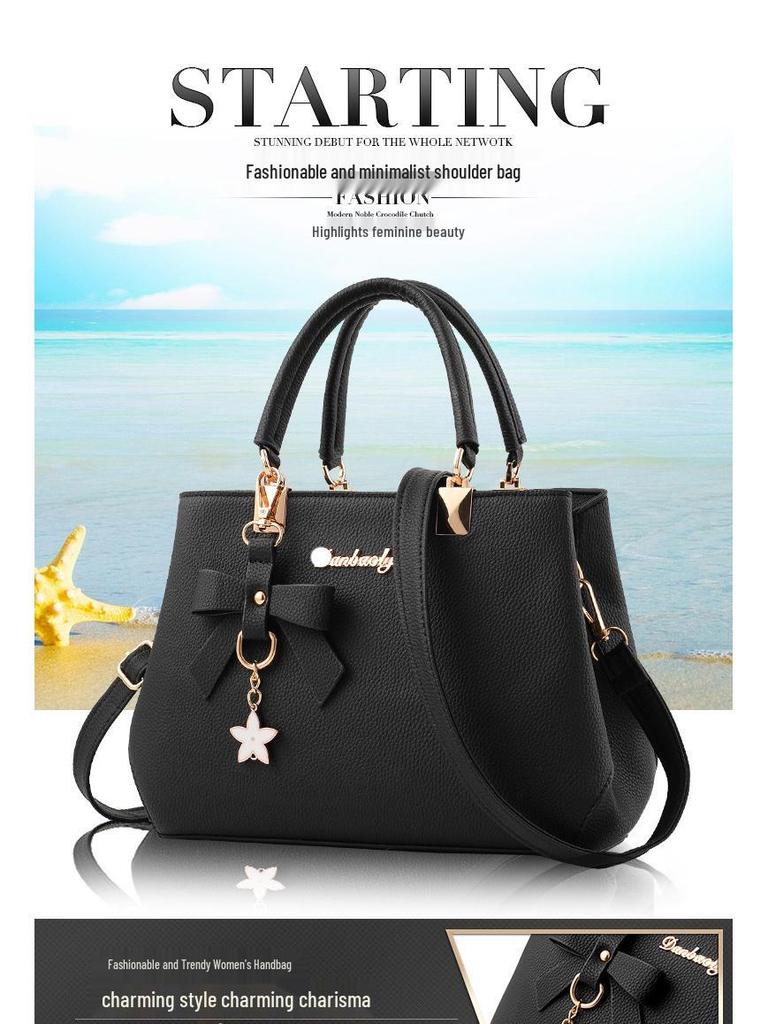 2025 Korean Style Fashion Bow Handbag: Women's Crossbody, Shoulder, Mommy Bag.
