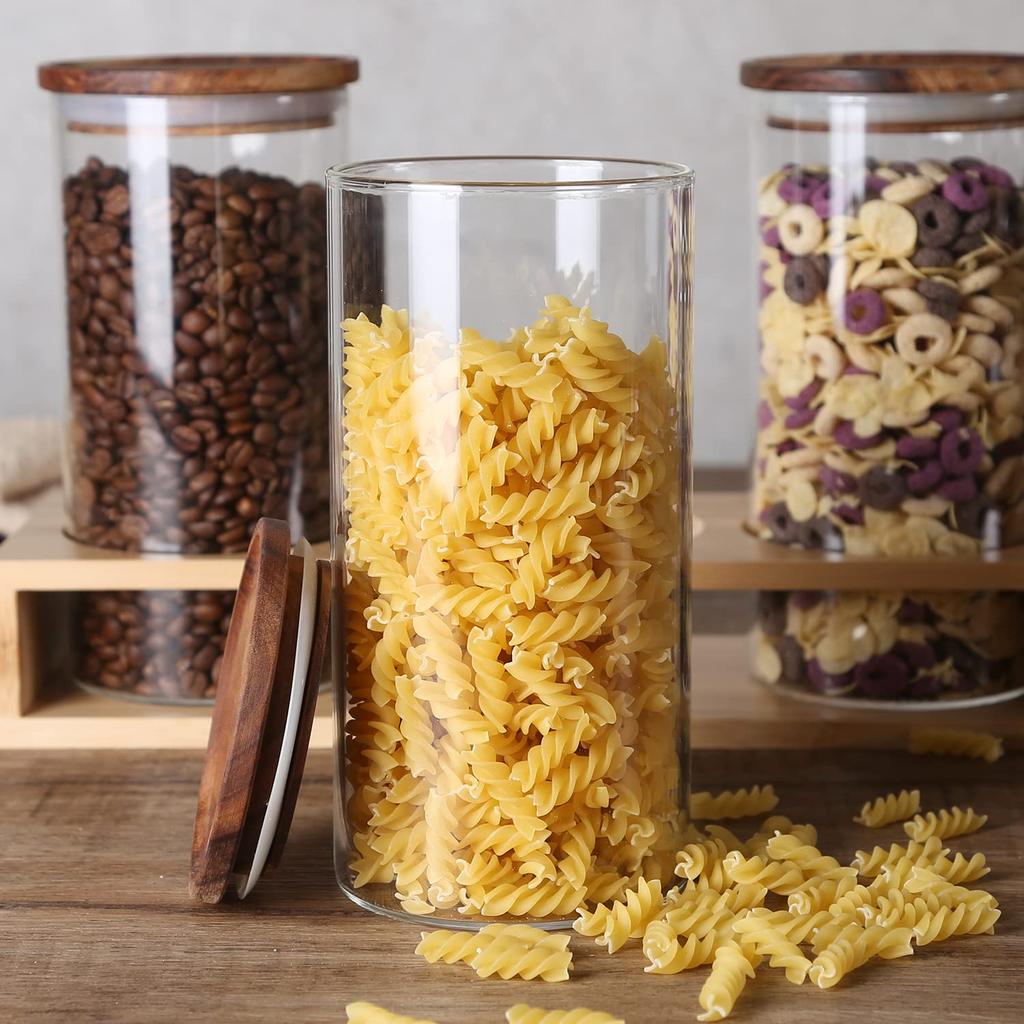 KKC Coffee Bean Storage Airtight Stores Coffee Glass Coffee Measuring Spoon Set of 3 Container, Canister, Coffee, Beans, Nuts, Salt, Shag, Canister,