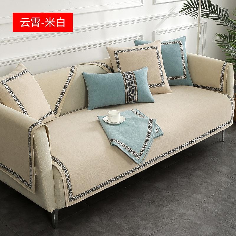Chenille Sofa Cover Thicken Corner Couch Covers Mat Solid Color Slipcover Pet Dog Kids Mat Sofa Cushion Blanket Live Room