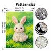 Framed Pearl Painting Kit Cute Rabbit Pattern DIY 3D Bead Canvas Art Creative Leisure Craft Home Decoration Handmade Gift Wall Decor Hobby Project