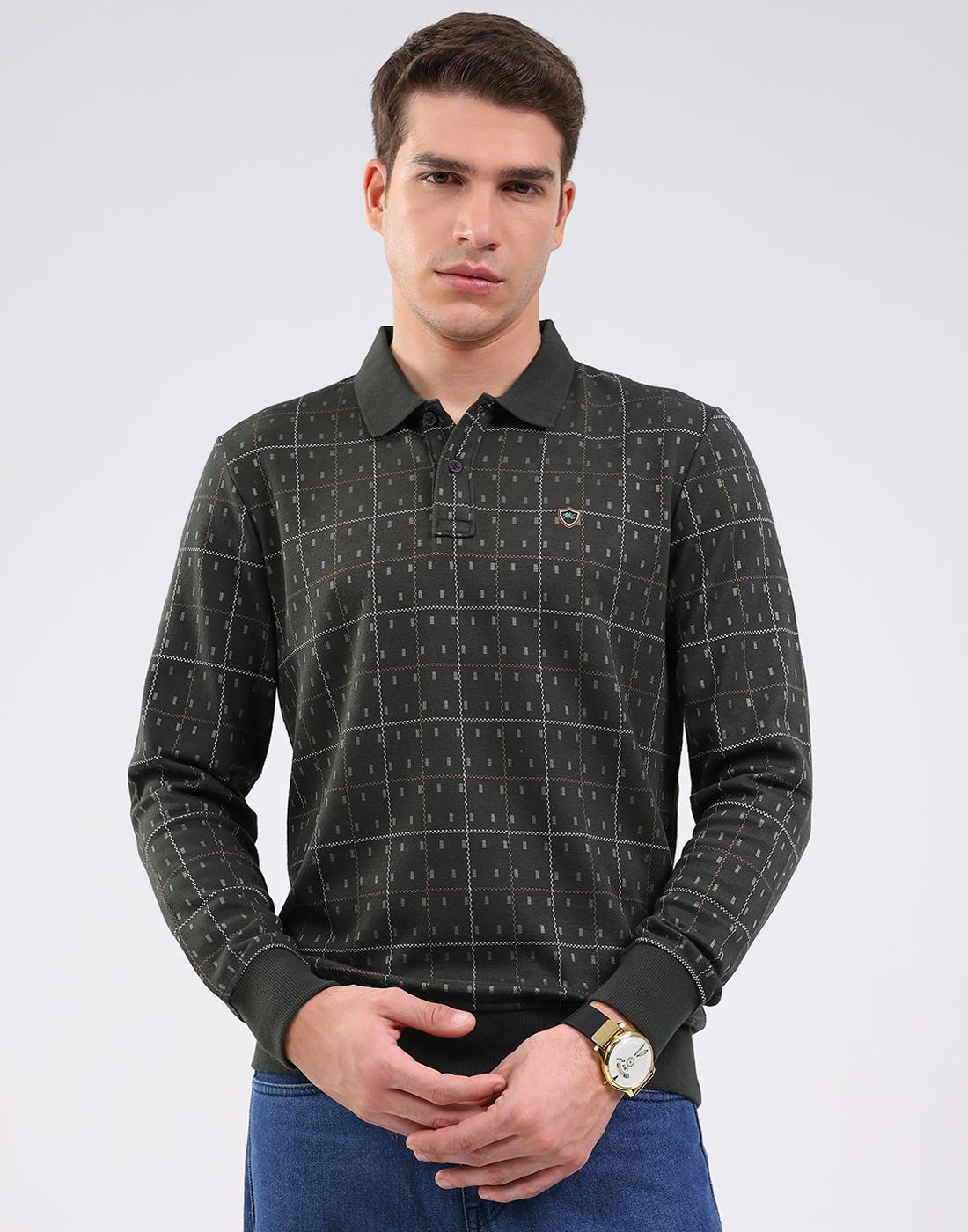 Monte Carlo Men s Collar Neck Full Sleeve T-Shirt XXL зелёный