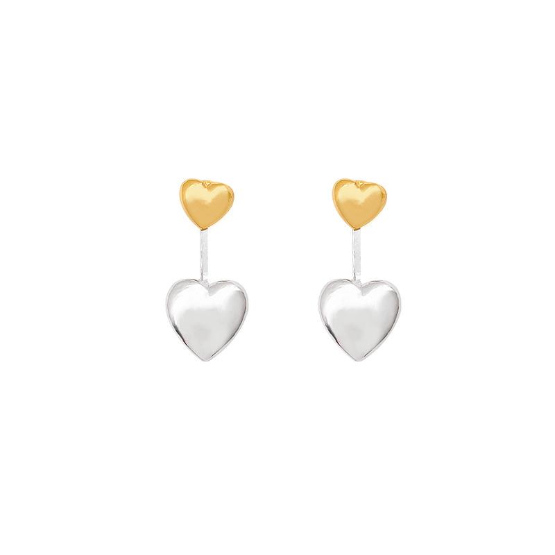 A pair of metal love earrings for women, cold wind niche design commuter earrings, autumn and winter fashion versatile earrings