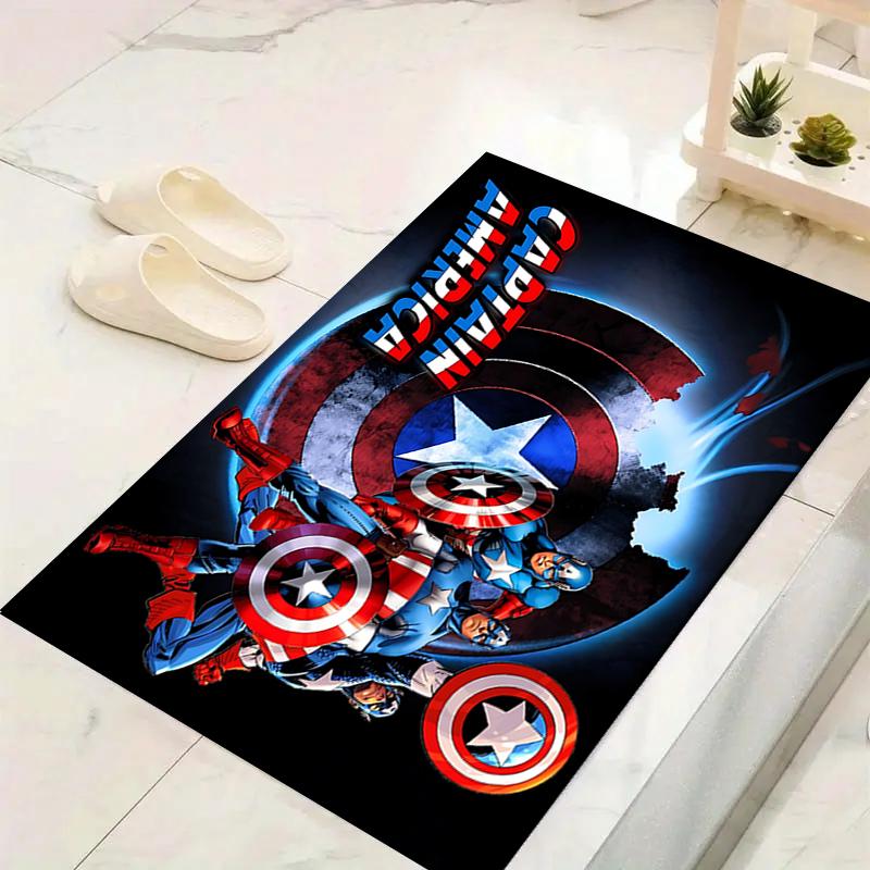 1Pc Captain America Shield Rug, Office Carpet Indoor Outdoor Doormat, Non-Slip, Comfortable, Living, Christmas Halloween, Xmas Gift Es120