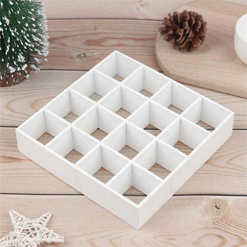 M-Modern-1: 12 Dollhouse Miniature Wood Storage Rack 16 Grid Shelves White White Storage Shelf House Furniture Decor White