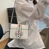 IELGY Women's Fashion Embroidery Pattern Messenger Square Bag Black