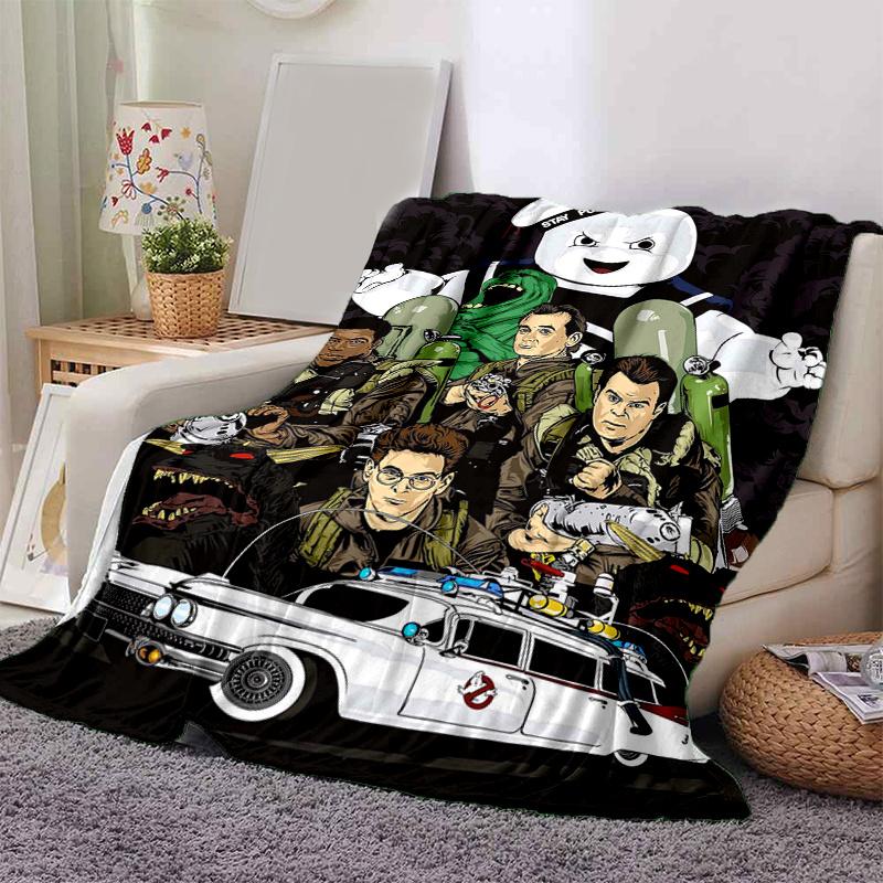 1pc The Real Ghostbusters Ecto 1 Car Blanket Perfect for Home Decor, Couch Cover, Outdoor Use .B025 80x120cm