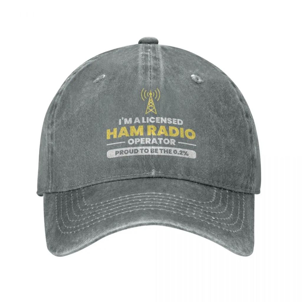 Amateur Ham Radio Grandpa Fathers Day Unisex Baseball Cap Distressed Washed Caps Hat Outdoor Soft Sun Cap