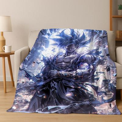 3D Japanese Anime D-Dragon B-Ball Flannel Blanket Soft Warm Throw Blanket for Bedroom Living Room Bed Travel Camping Picnic Gift