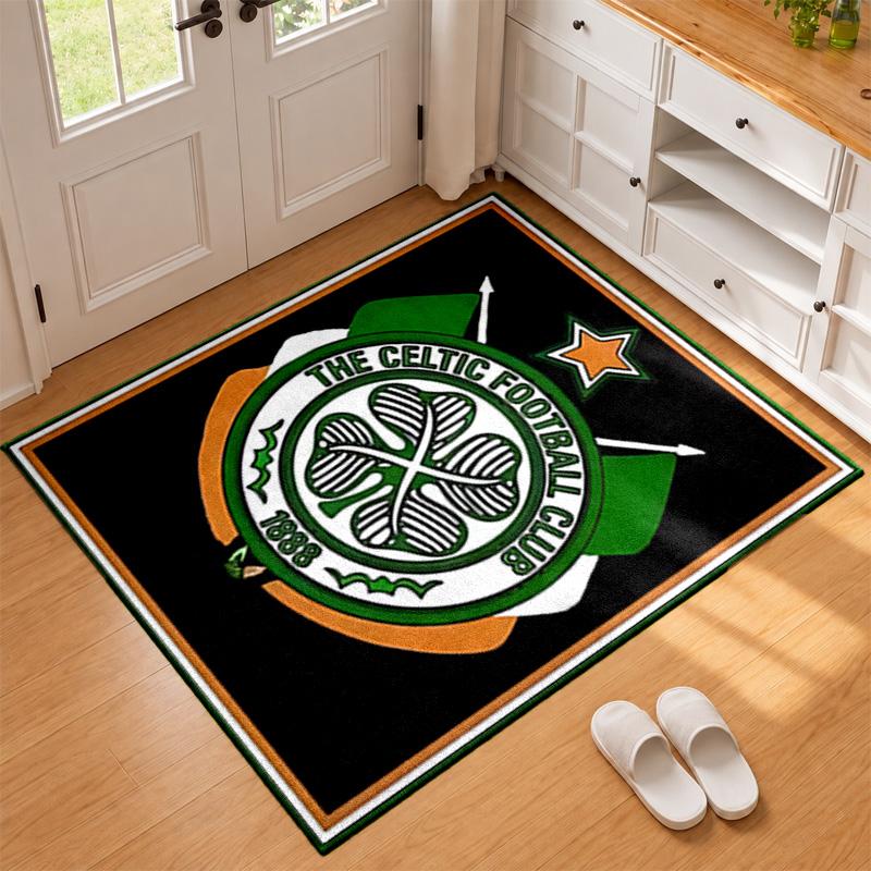 Celtic Football Club Teppich Fußmatte für Wohnzimmer oder Schlafzimmer Schutzmatte unter dem Stuhl Bürodeko Weihnachtsgeschenk Geburtstagsgeschenk