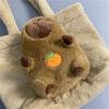 Large Capacity Capybara Plush Handbag Cartoon Capibara Fluffy Doll Tote Bag Commuter Bag Individuality Birthday Gift Room Decor