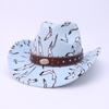 American bull head western style dick cowboy hat fashion high sense belt decorative top hat men's and women's jazz hat